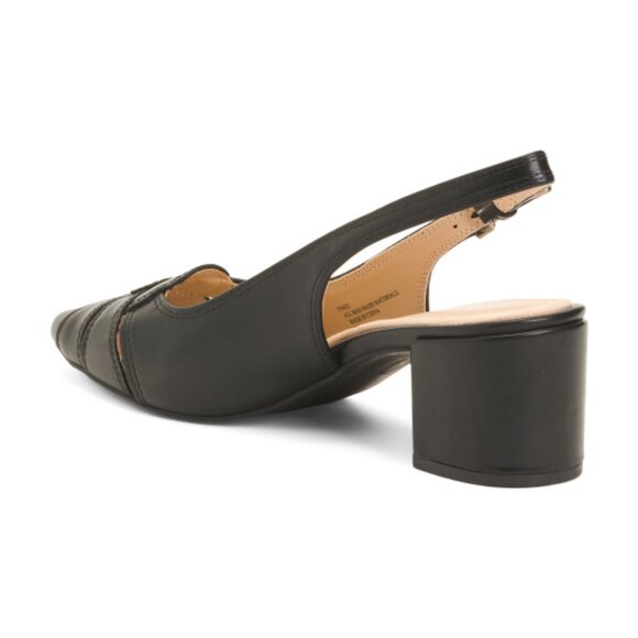 ADRIENNE VITTADINI Black Pinot Sling Back Block Heels - Picture 2 of 3